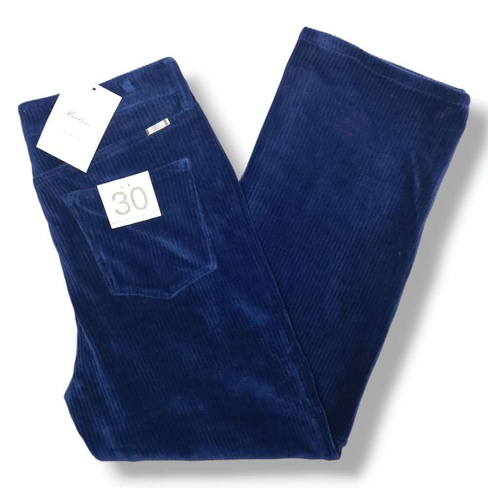 NWT KanCan High Rise Corduroy Straight Leg Pants Sz. 30x28 Royal Navy Blue